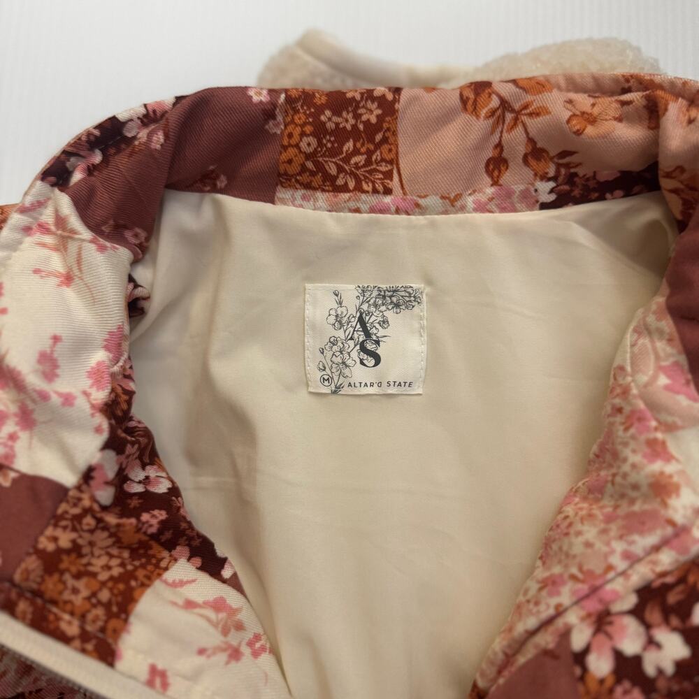 Alter’d State Sherpa Patchwork Jacket Medium NWT Floral Cottagecore Boho Prairie - Picture 6 of 16